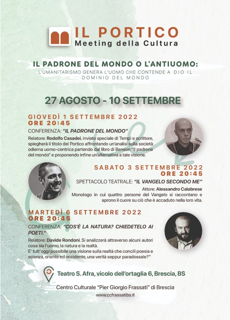 Locandina de Il Portico 2022, meeting della cultura dal 27 agosto al 10 settembre